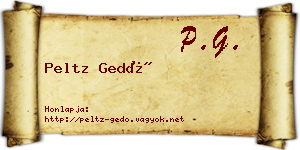 Peltz Gedő névjegykártya